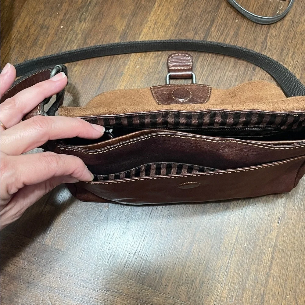 Jack Georges Brown Leather Crossbody Bag
